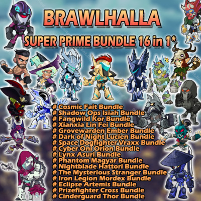 Brawlhalla - SUPER 16 in 1 Prime Bundle Pack (ALL Platforms)