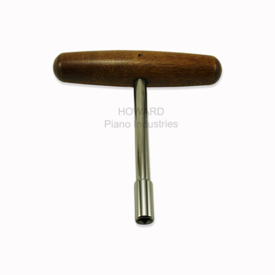 Piano ''T'' Tuning - Square Tip Stringing Wrench Finished Hardwood Handle - 6 Inch