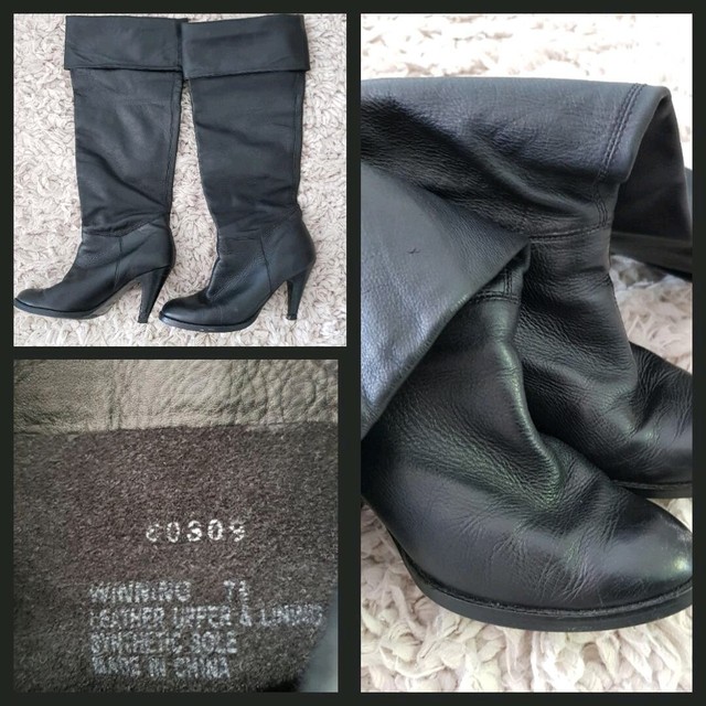 ladies black leather high tops