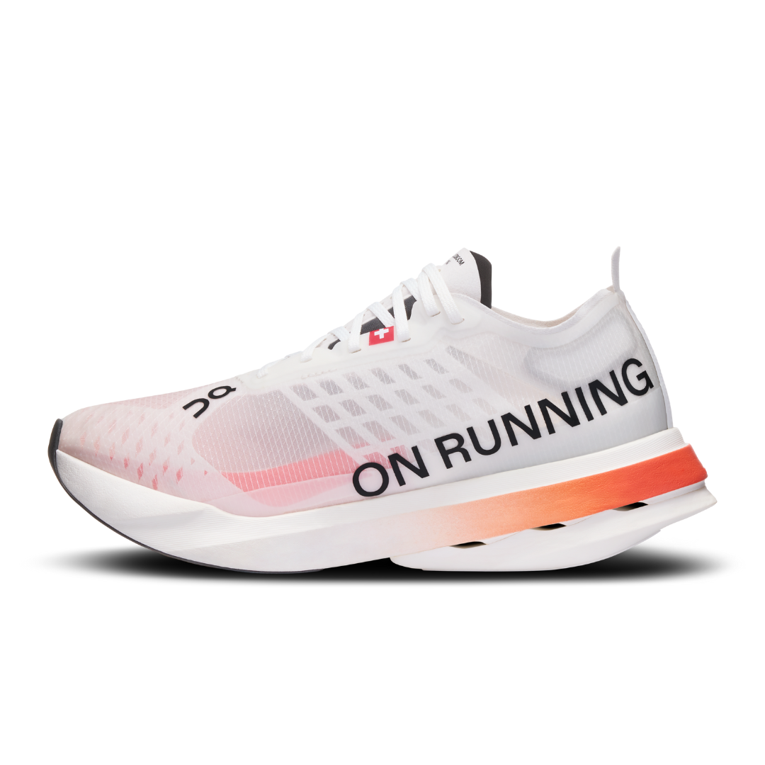 Pre-owned On Mens  Running Brand White/flame Cloud Cloudboom Strike Oc Shoes 2024