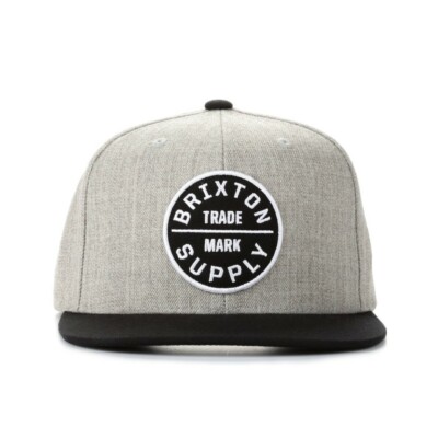 

Кепка Brixton Oath III Snapback (светло-серый/черный), кепка с 6 панелями, Light heather grey/ black