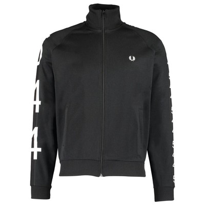 Fred Perry Tonal Taped Black Track Jacket