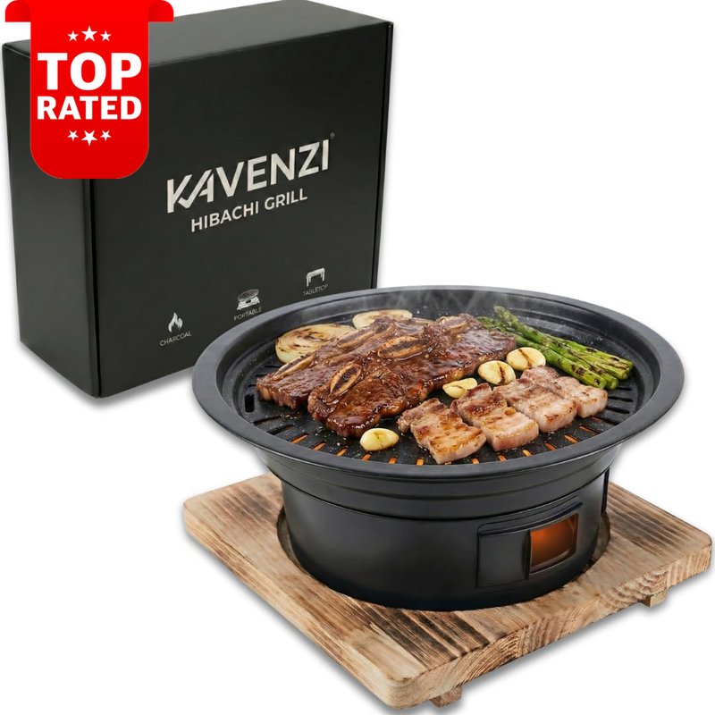 Portable Hibachi Grill Charcoal Japanese BBQ Stainless Steel Tabletop Outdoor