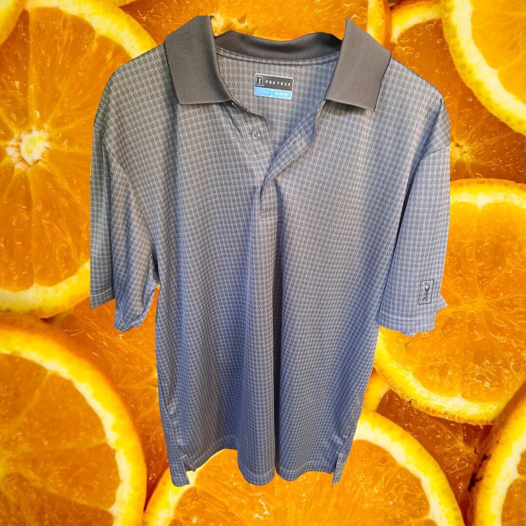 PGA Tour Gray and Blue Short Sleeve Polo Shirt Size XL — photo 3