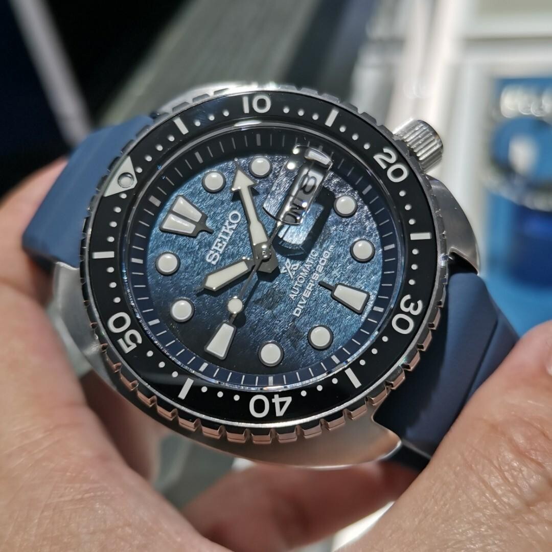 Pre-owned Seiko Prospex Srpf77k1 'king Turtle' Dark Mantaray Edition Automatic Men Watch