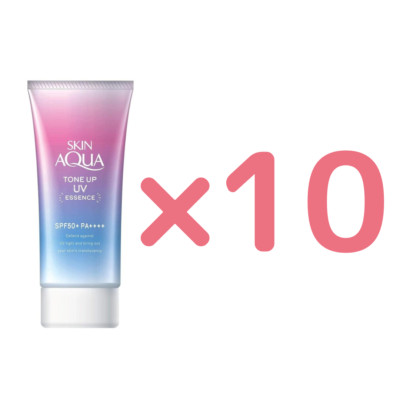 [x 10 lot]ROHTO SKIN AQUA Tone Up UV Essence Sunscreen SPF50+PA++++ 80g Lavender