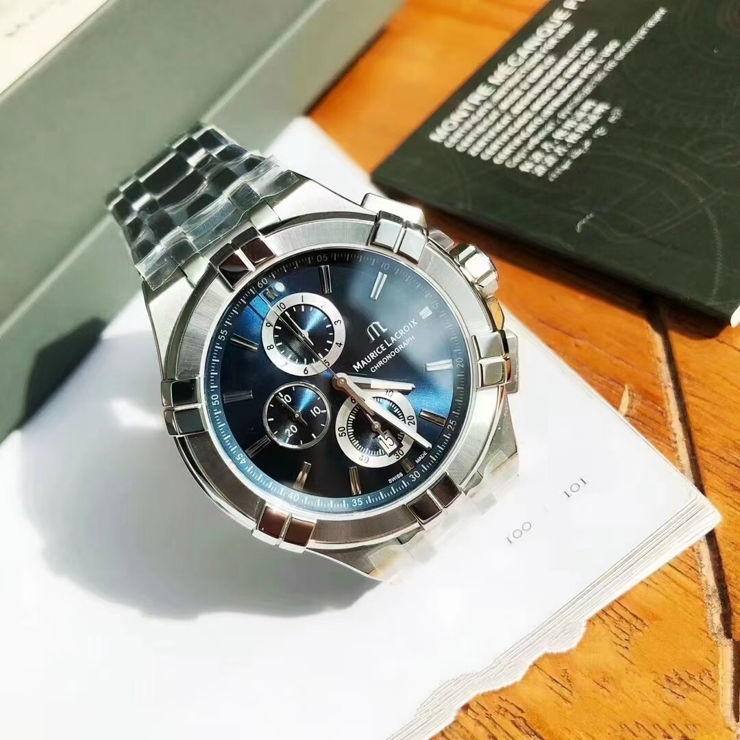 Pre-owned Maurice Lacroix Aikon Watch Blue Face Ai1018-ss002-430-1 Brand