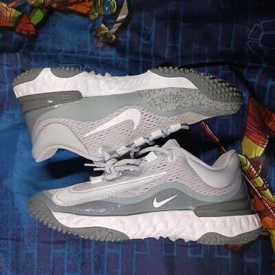Nike Alpha Huarache Elite 4 Turf Baseball Shoes Grey DJ6523-010 Men's Size 7.5
