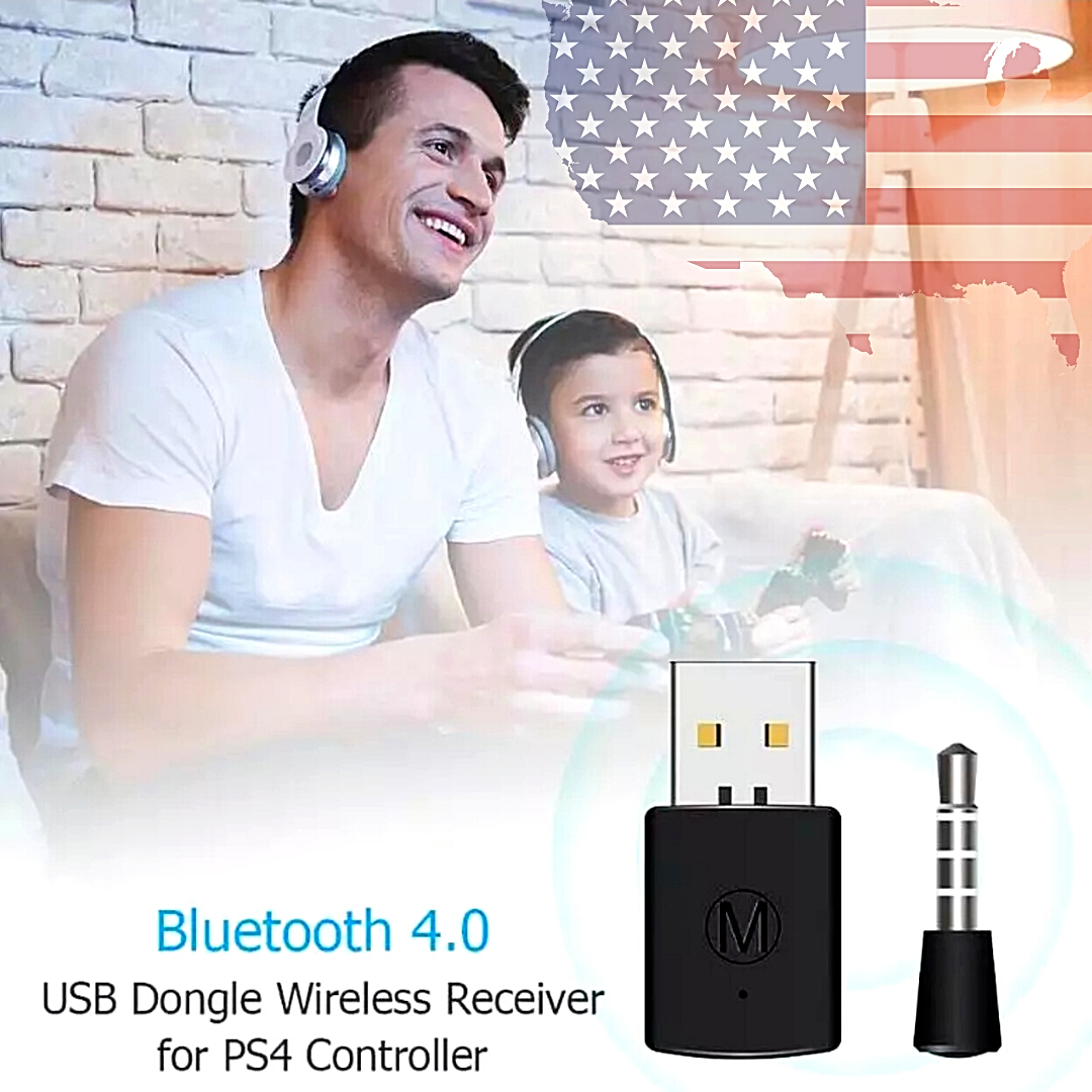 For PS4 Bluetooth Wireless USB Adapter Dongle Receiver for Headphone Microphone