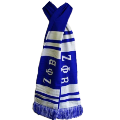 ZETA PHI BETA SORORITY SCARF BLUE WHITE ZETA PHI BETA
