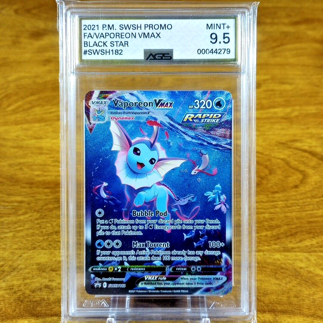 Pokemon SWSH Black Star Promo Vaporeon VMAX SWSH182 AGS Pokemon SWSH Black Star Promo Vaporeon VMAX SWSH182 AGS