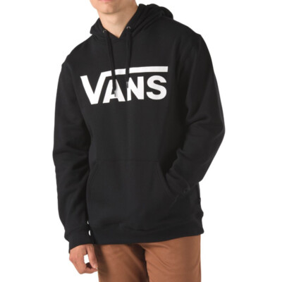 Vans ''Classic'' Pullover Hoodie (BK/WH) Мужская флисовая куртка с капюшоном Толстовка