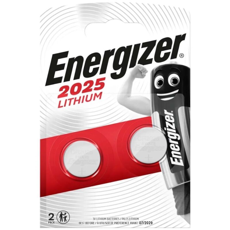 Energizer Cr2025 Lithium Batteries Coin Cell Button Battery Original Long Expiry