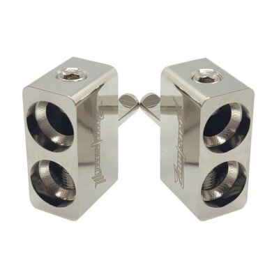 Pair ILL Customz Offset Dual 1/0 Gauge to 4 Gauge Amp Input Reducers