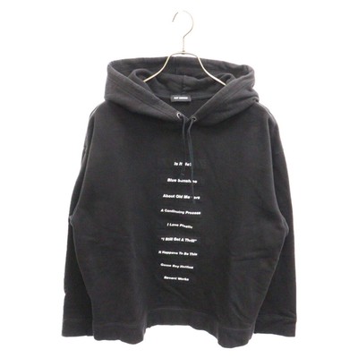 RAF SIMONS 18SS Classic Hoodie 181-164 Patched Pullover Black Used