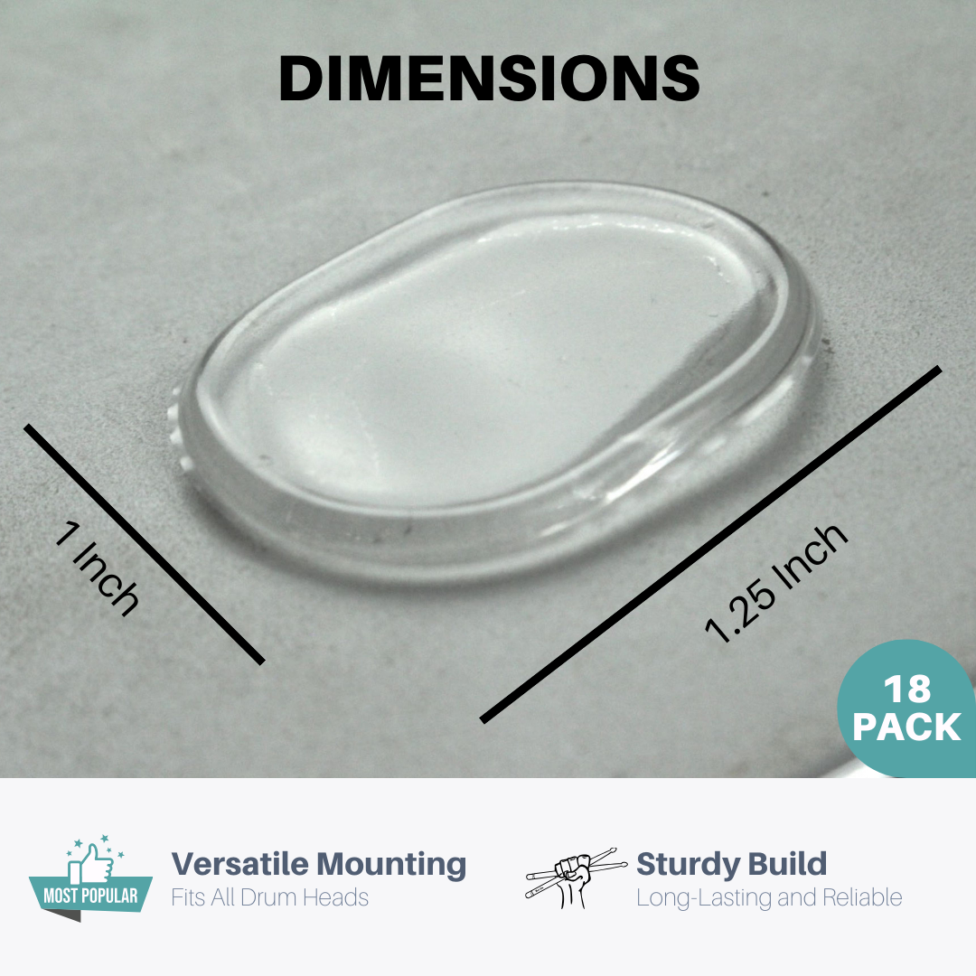 Drum Damper Gel Pads - SoundAssured 18 Piece Drum Gels For Tone Control