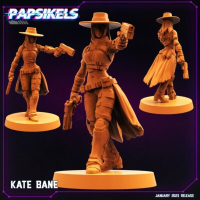 Kate Bane Bounty Hunter Cyberpunk 32mm Scifi Papsikels
