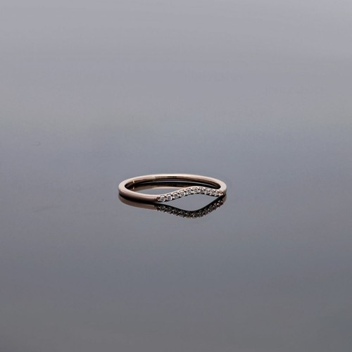 Pre-owned J.o.n 14k Gold Genuine Diamond 0.05 Ct. Chevron Ring Jewelry Size-3 To 8 Us In White