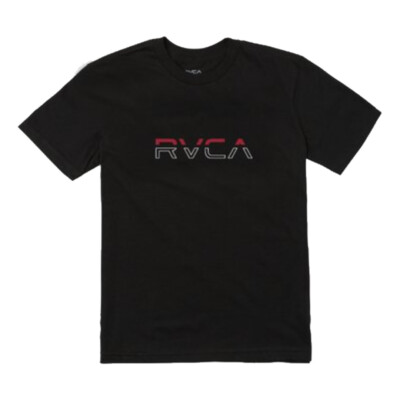 Футболка с коротким рукавом RVCA Split (черная) Мужская футболка с рисунком