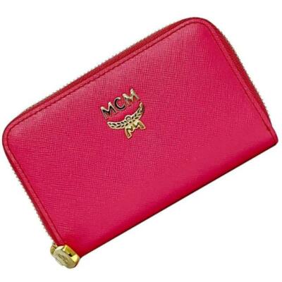 Mcm Key Case Pink Myk 2Sll04 Pk001 F-20320 Grain Leather