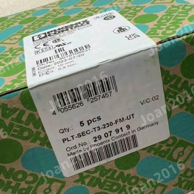 5PCS  PHOENIX CONTACT PLT-SEC-T3-230-FM-UT -2907919Surge protective device