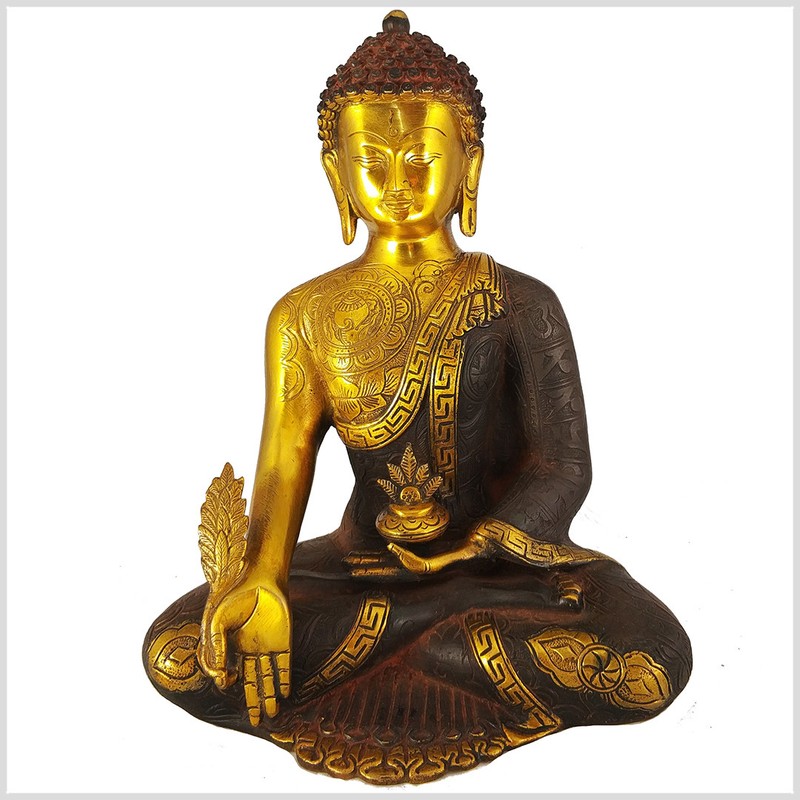 Medizinbuddha Medizin Buddha Bhaisajyaguru 32cm 5,7kg GlÃ¼Ckszeichen Ashtamangala