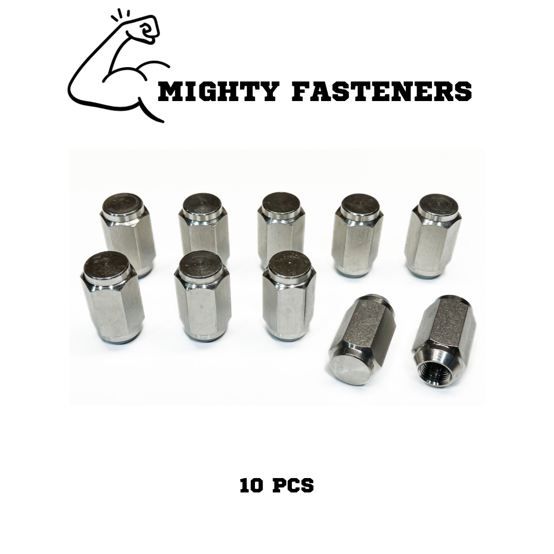 Solid 304 Stainless Steel Electropolished Acorn Lug Nuts 1/2 - 20