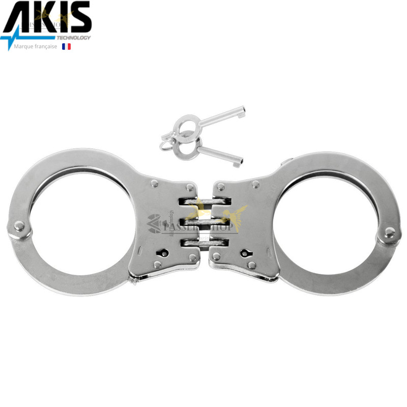 Paire De Menottes Professionnelles Ã  CharniÃ¨Res En Acier Et Carbone - Akis