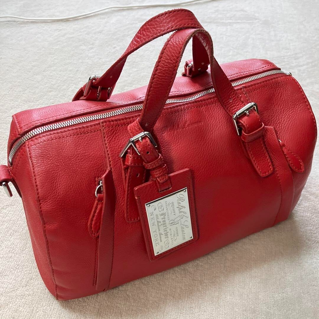 バッグ Vintage Ralph Lauren floral Boston bag Vintage Polo Ralph Lauren Plaid Burgundy Zip Leather Boston
