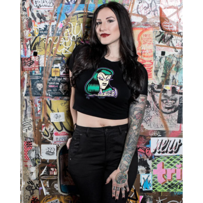 Sourpuss Undead Crop Top Rockabilly Gothic Pin Up Retro Tattoo Derby