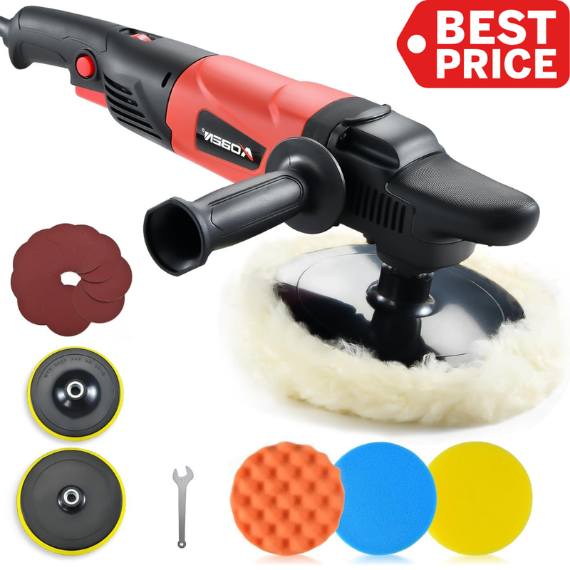 MINI CAR ROTARY BUFFER Car Waxing Polisher 1200W Small 1000-3500RPM 6 Speed NEW