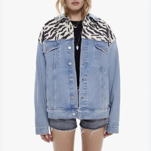 新品未使用OVER SIZE DENIM JACKET WITH CULOTTE $595 MOTHER SUPERIOR Size Small Oversized Boxy Jean Jacket