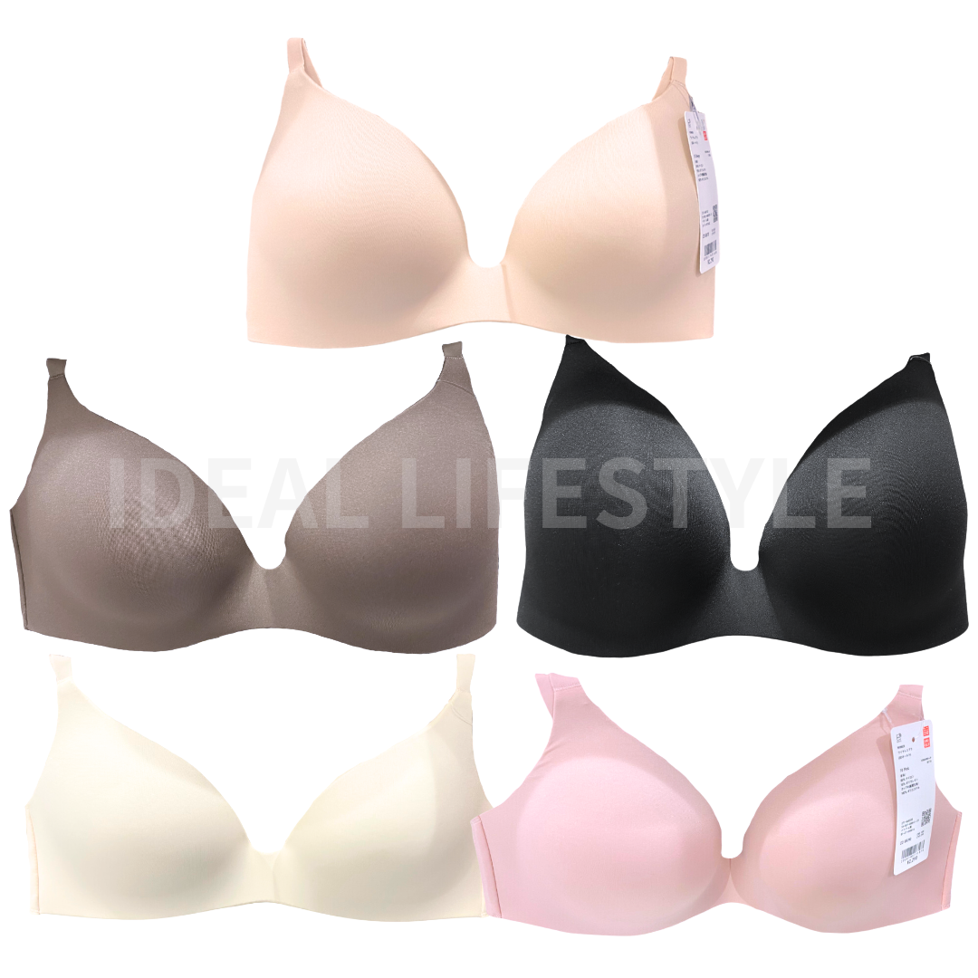 UNIQLO Wireless Bra 3D Hold Black/Pink/Natural/Beige/Brown