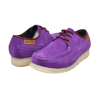 NEW British Walker Mens Casual Shoes Suede Leather Crown Plus Crepe Sole Purple