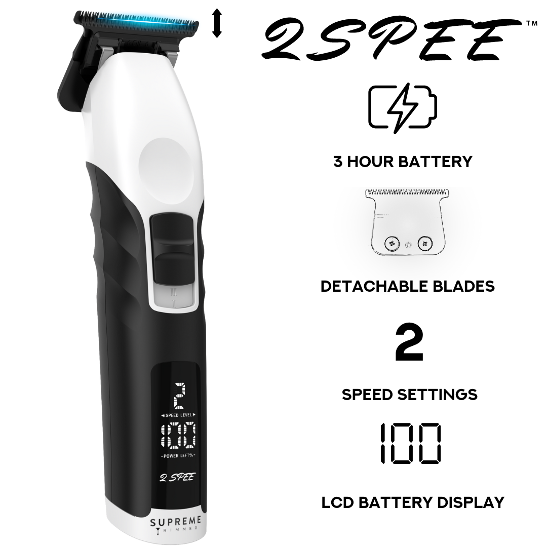 Supreme Trimmer 2Spee Hair Trimmer, 3 Hour Use, Detachable T-Blade | ST622 White