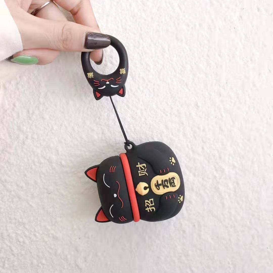 3D Lucky  Japan Money Cat  Earphone Airpod  Case  Cover Skin 