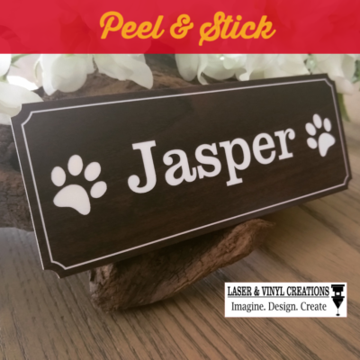 Adhesive Pet Name Plate Dog Kennel Name Plaque Name Number Cat Dog Name