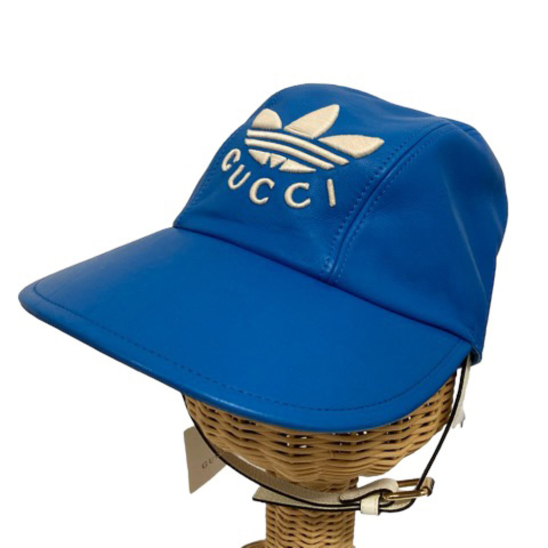 GUCCI x adidas Baseball Cap with Chin Strap Leather Logo GUCCI x adidas Baseball Cap with Chin Strap Leather Logo