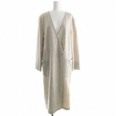Double Bee Moga Long Cardigan Coat Wool Sleeve F Gray Used c21b4bc972084f918474a