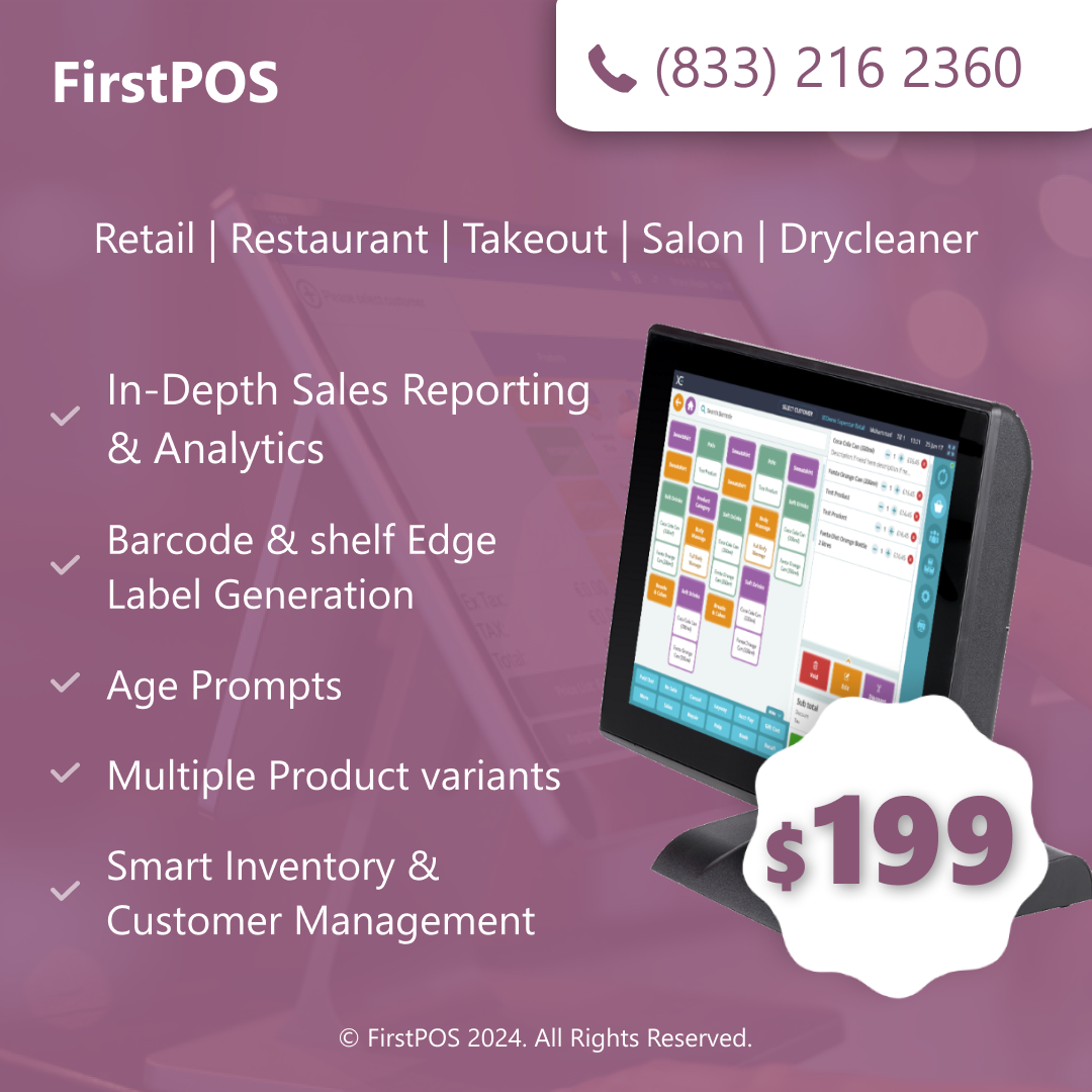 15 Touchscreen POS Cash Register Till System For  All Businesses