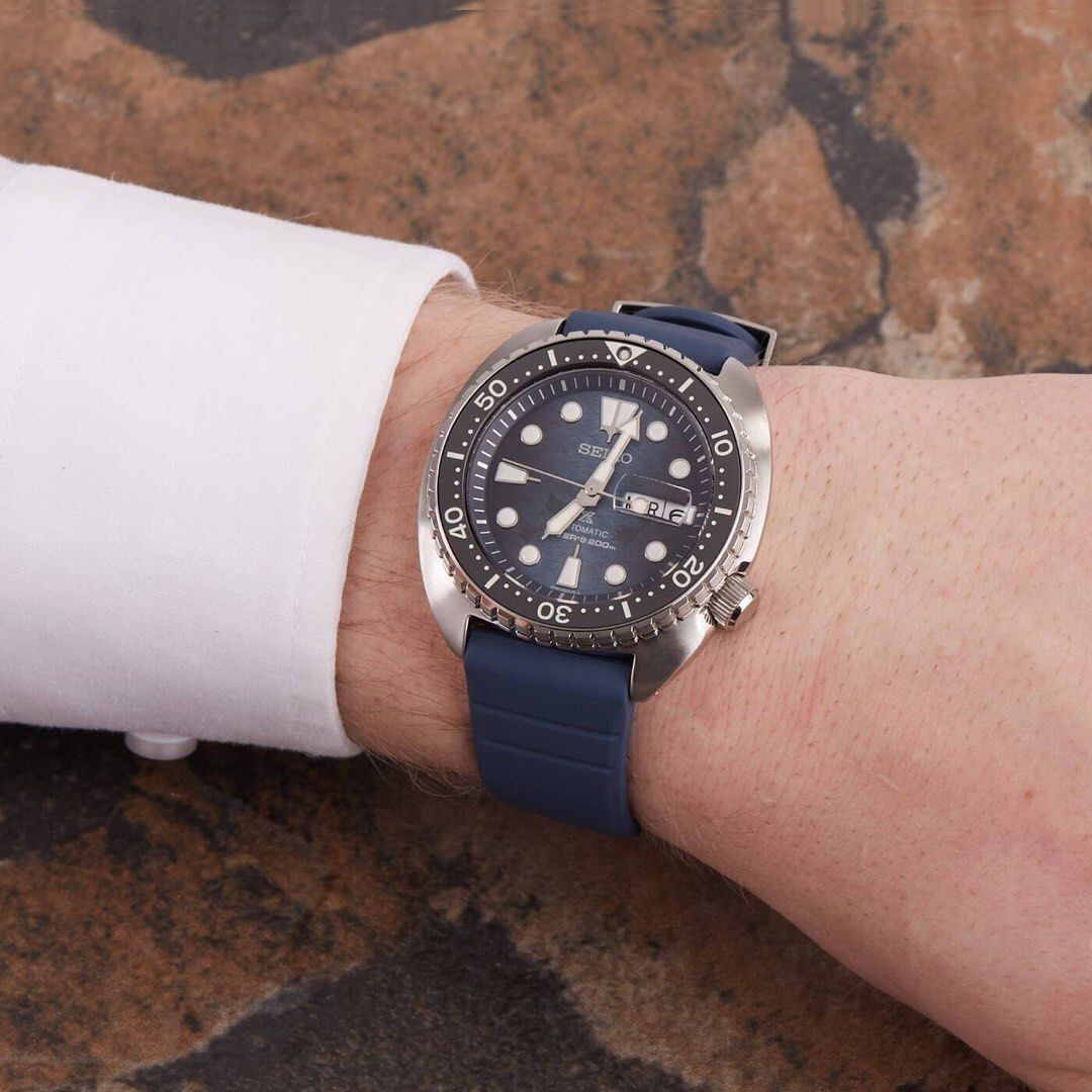 Pre-owned Seiko Prospex Srpf77k1 'king Turtle' Dark Mantaray Edition Automatic Men Watch