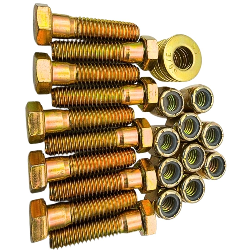3/8-16 x 1-1/2 Grade 8 Hex Bolts Yellow Zinc Cap Screws Coarse Thread SAE J429