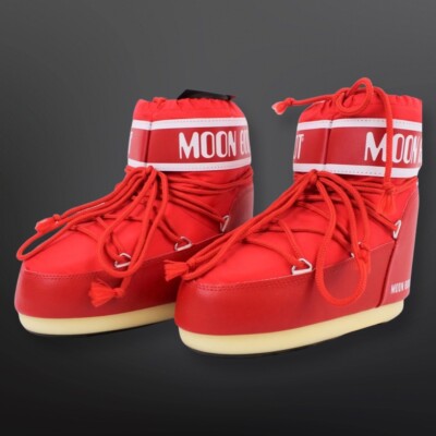 Moon Boot Icon Low Nylon Boots in Red - Unisex US