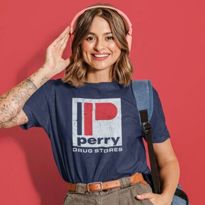 Perry Drug Stores Detroit Short-Sleeve Unisex Retro T-Shirt - Bygone Brand
