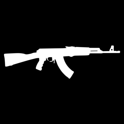 AK-47 8.50'' Sticker Die Cut Decal AK47 Kalashnikov Decal WHITE