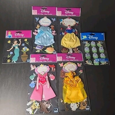 Jolee's Sticker Collage Disney Princess 6 Packs - New! incl Snow-White & Belle