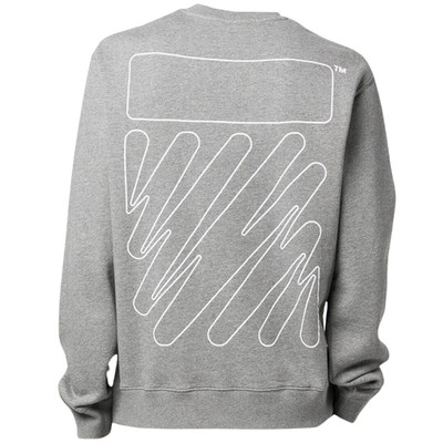 Pre-owned Off-white Wave Out Diag Design Grey Slim Sweatshirt In Gray