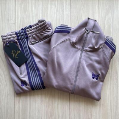 NEEDLES Track Jacket M & Pants S Setup Taupe Pink x Purple