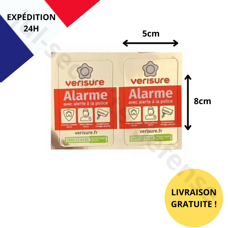 Promo 2 Autocollants 8 X 5cm Authentique 2024 Alarme Verisure Neuf