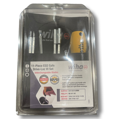 Wiha 11pc Interchangeable Blade Screwdriver Set Slotted Phillips & Nut Drivers
